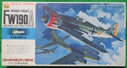 **HASEGAWA**FOCKE-WULF FW190A - GERMAN**1:72**VINTAGE**LENGTH +-12CM**
